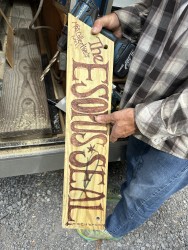 Kevin, doing the metal roof, adding two hokes to mussel Esopus Seal Sign